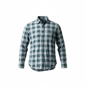 American Eagle Men's Slim Fit Long Sleeve Blue Gray Plaid  Shirt Size Small